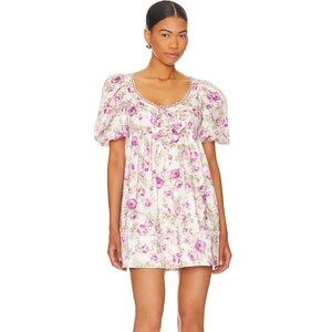 For Love & Lemons Milani Floral Babydoll Mini Dress